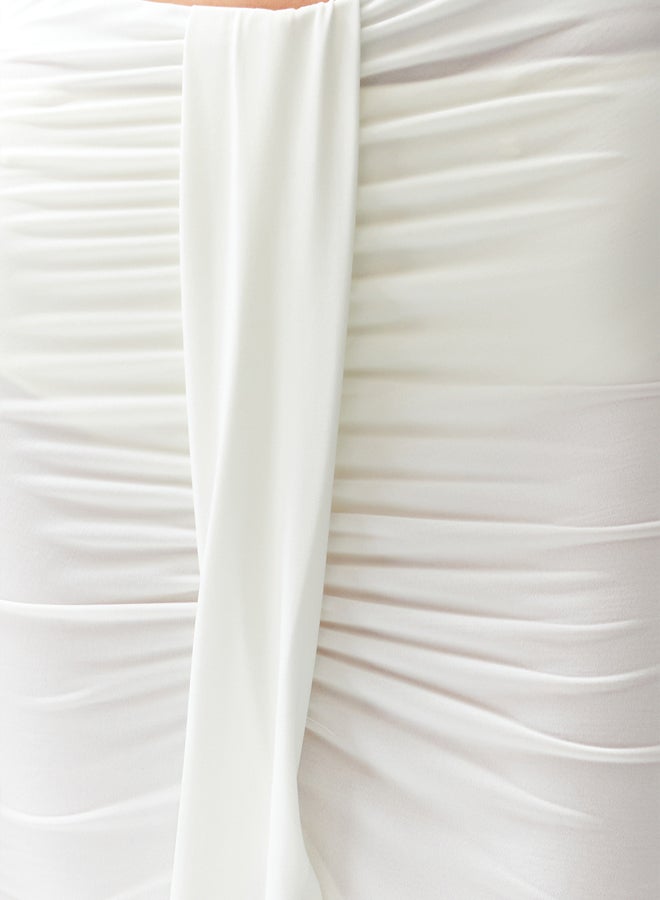 trendyol Ecru Maxi Knitted Beach Skirt  - Image 3