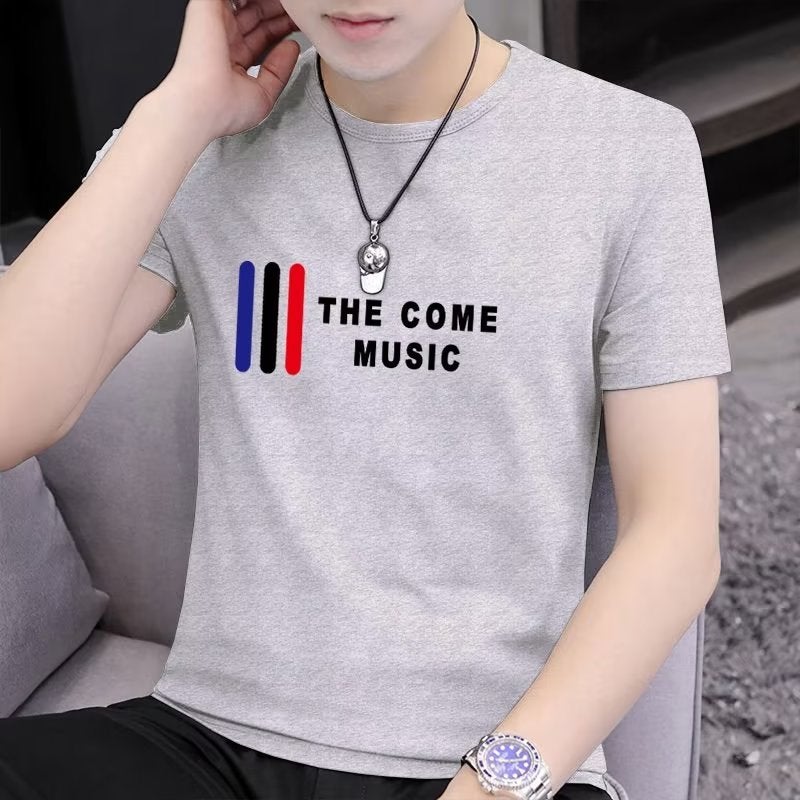 New T-Shirt Fashion Fashion Brand Trendy Round Neck Trendy Men'S Short Sleeve Ins Youth Popular Artistic Slim Fit All-Matching Summer - Image 5