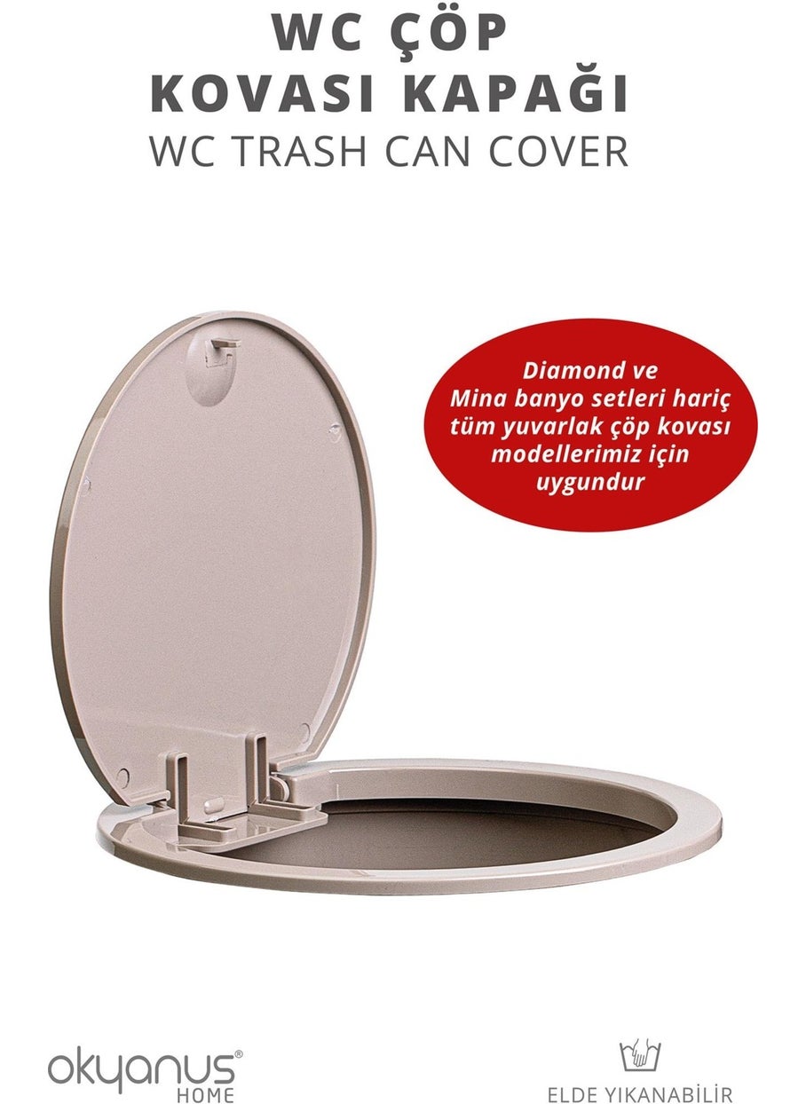 ‎okyanus Home Ocean Home Mink Round Replacement Trash Can Cover  - Image 1