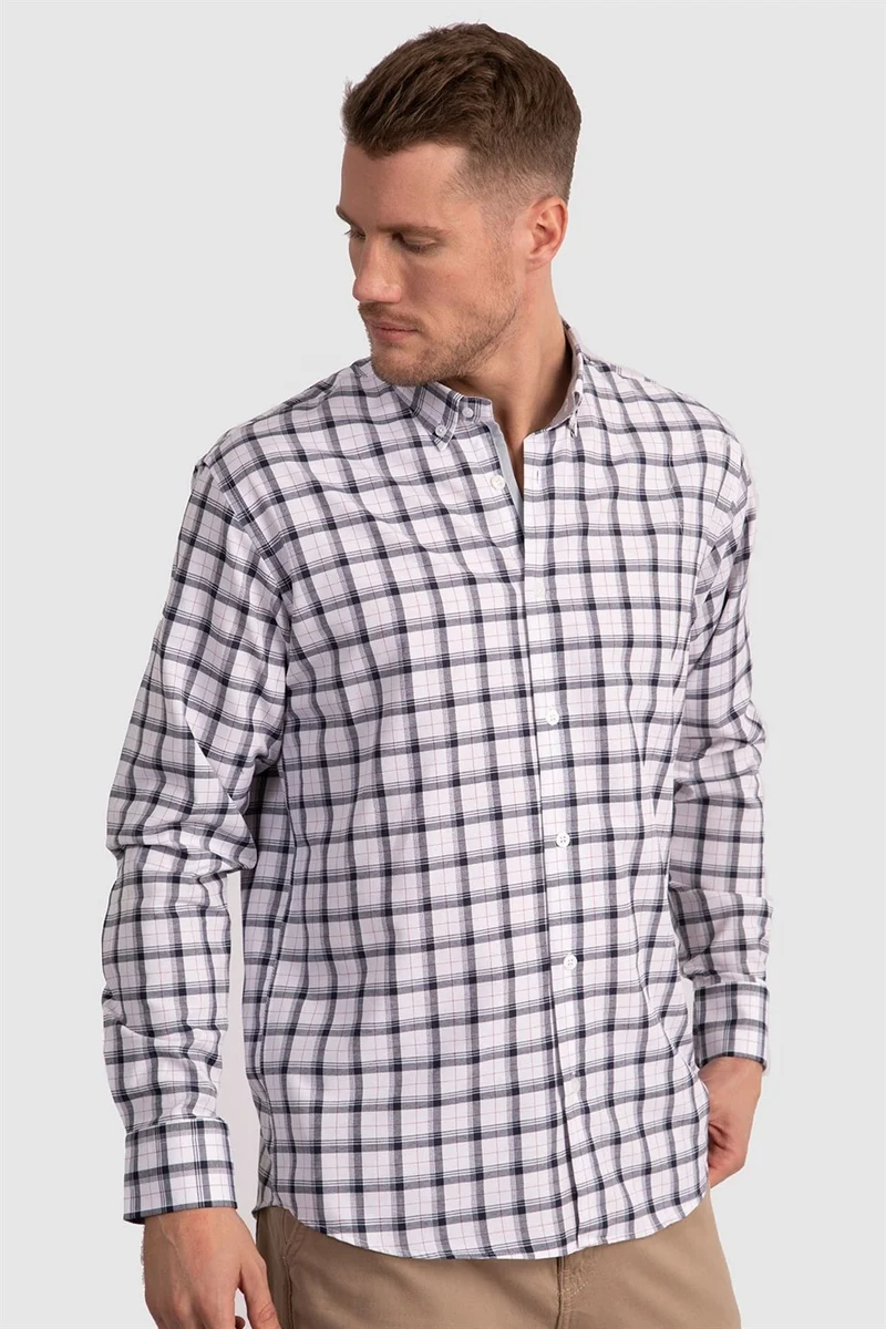تودورس Classic Fit Comfortable Cut Checked Men's Shirt