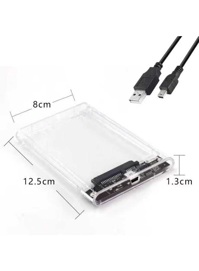 USB2.0 Transparent Hard Drive Enclosure SATA Interface Mechanical SSD Neutral 2.5inch Enclosure-Color:Transparent  - Image 3