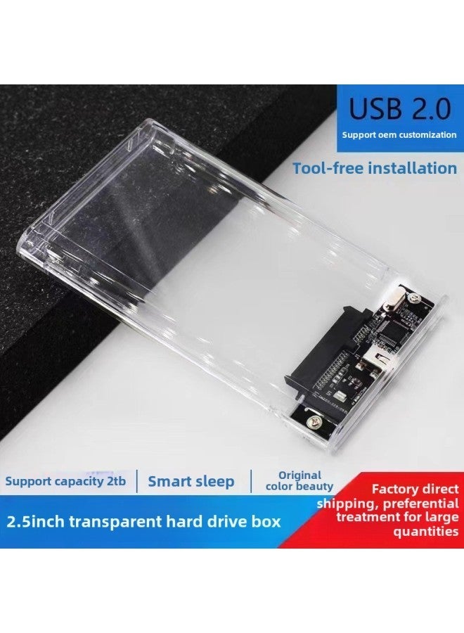 USB2.0 Transparent Hard Drive Enclosure SATA Interface Mechanical SSD Neutral 2.5inch Enclosure-Color:Transparent  - Image 4