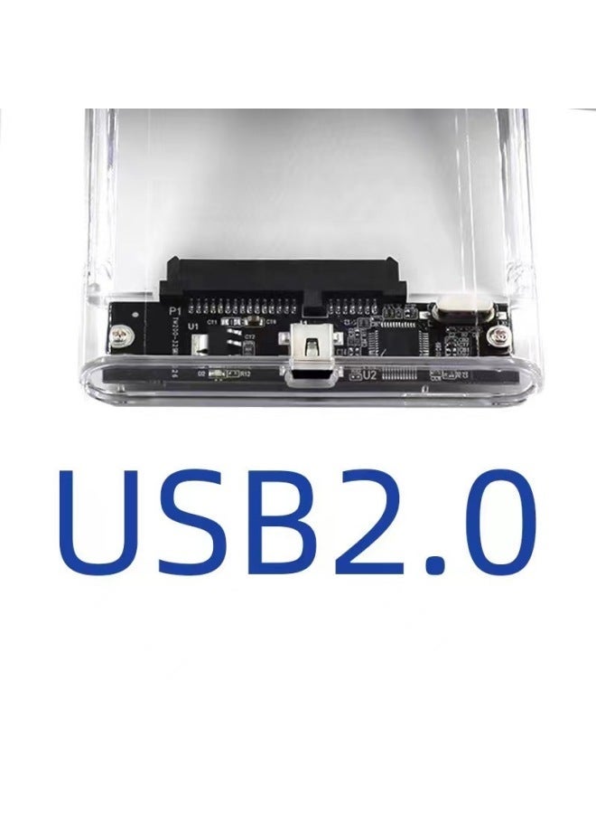 USB2.0 Transparent Hard Drive Enclosure SATA Interface Mechanical SSD Neutral 2.5inch Enclosure-Color:Transparent  - Image 2