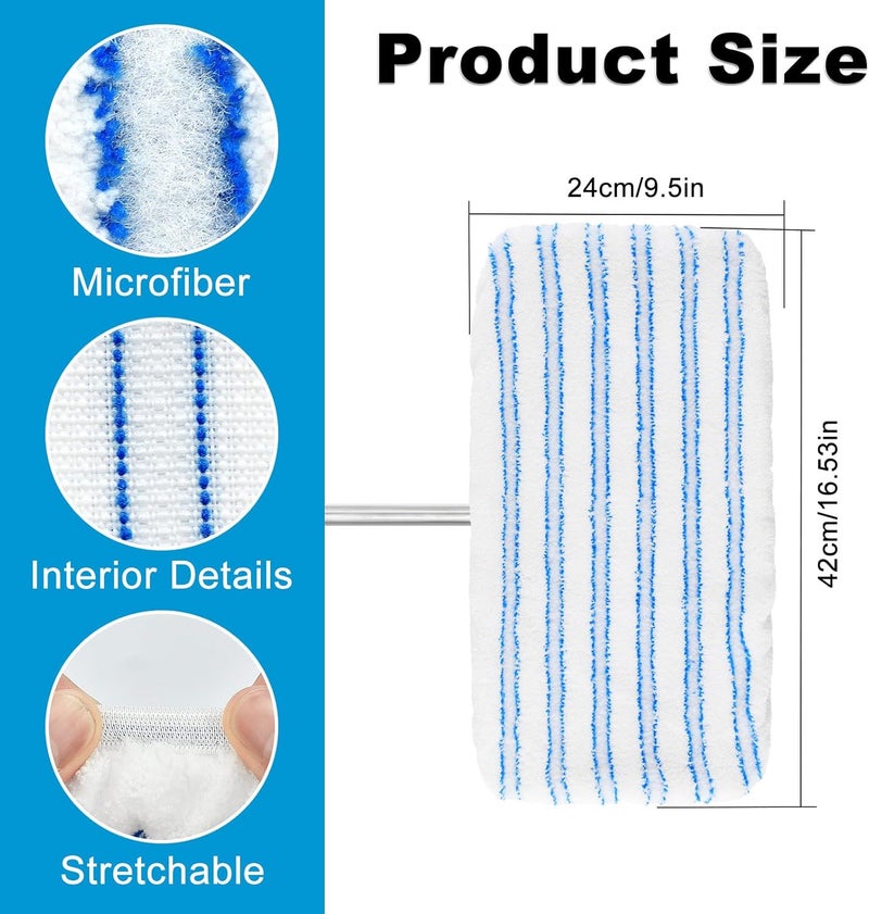 Heuihm 5 Pack Mop Heads Replacements for Ocedar Hardwood Floor 'N More Microfiber Mops,Terry Cloth Mops Refills 15 x 8 Flat Dust Mop Pads for O Cedar mop, Washable & Reusable Mopping Pads - Image 2