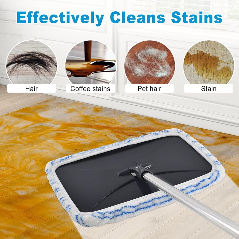 Heuihm 5 Pack Mop Heads Replacements for Ocedar Hardwood Floor 'N More Microfiber Mops,Terry Cloth Mops Refills 15 x 8 Flat Dust Mop Pads for O Cedar mop, Washable & Reusable Mopping Pads - Image 3
