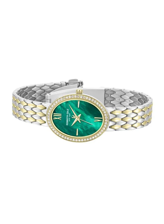 كينيث كول نيو يورك Upper East Side Women's 25mm Watch with Green Mother-of-pearl Dial & Two-tone Stainless Steel Bracelet