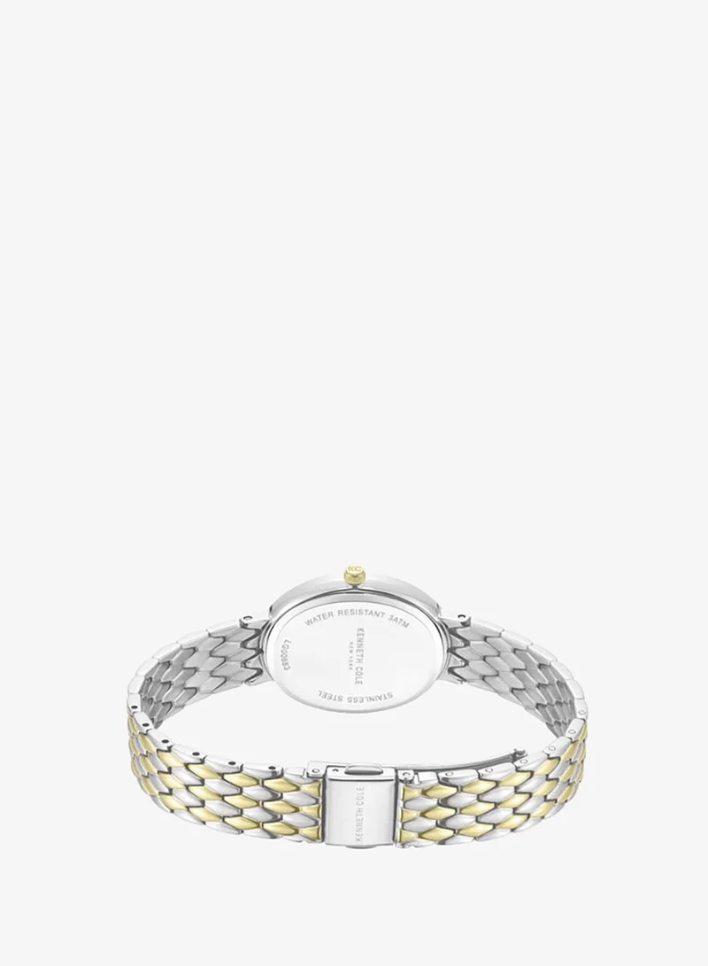 Kenneth Cole New York Silver/Yellow Gold/Plated Upper East Side Women's 25mm Watch with Green Mother-of-pearl Dial & Two-tone Stainless Steel Bracelet for Women | Best Price UAE