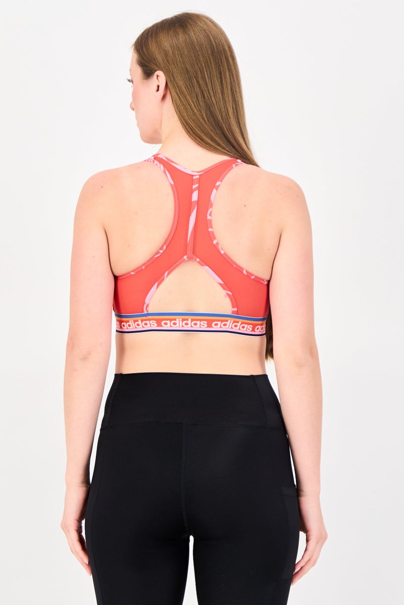 Adidas Women Brand Logo Padded Sports Bra, Multicolor - Image 3