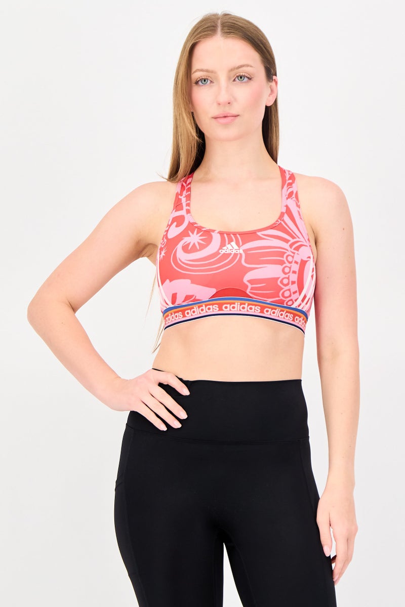 Adidas Women Brand Logo Padded Sports Bra, Multicolor - Image 1