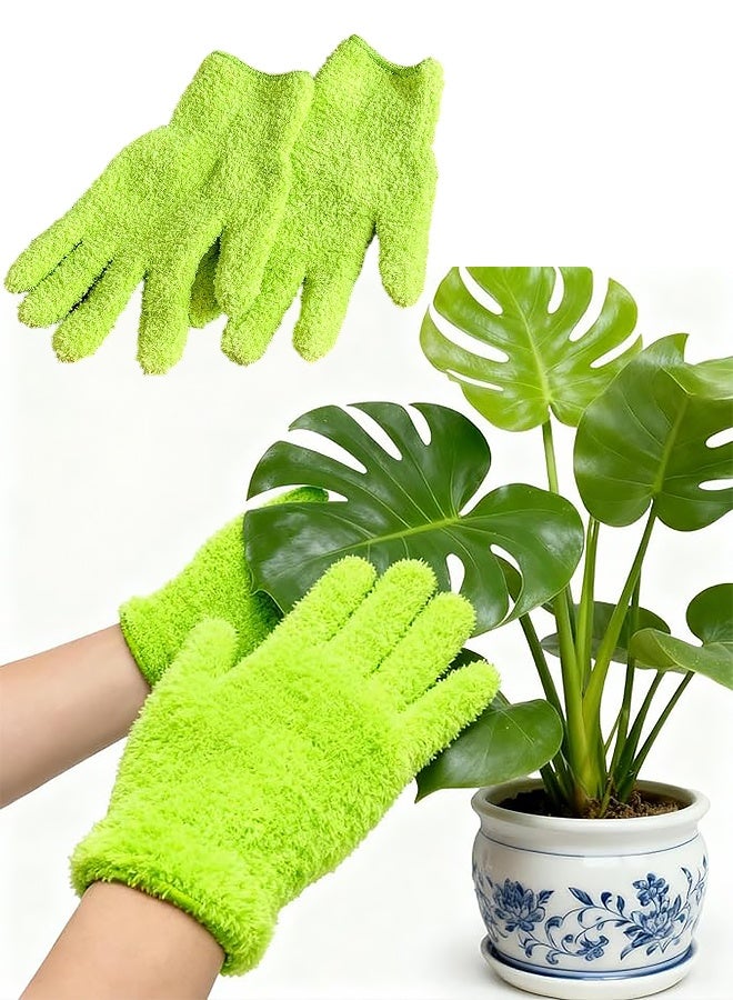 2PCS Microfiber Dusting Gloves for Houseplants Save Your Plants from Hidden Killers Ultra-Gentle Microfiber Leaf Cleaners for Indoor Plants – Washable & Reusable - Image 1