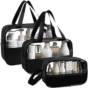 Keetly Cosmetic Bag 3 Pack Makeup Bag  Travel Cosmetic Bags with Handle  Waterproof Toiletry Bag  Portable Organizer  Storage Bag Set for Women - Image 1