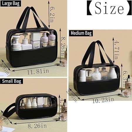 Keetly Cosmetic Bag 3 Pack Makeup Bag  Travel Cosmetic Bags with Handle  Waterproof Toiletry Bag  Portable Organizer  Storage Bag Set for Women - Image 2