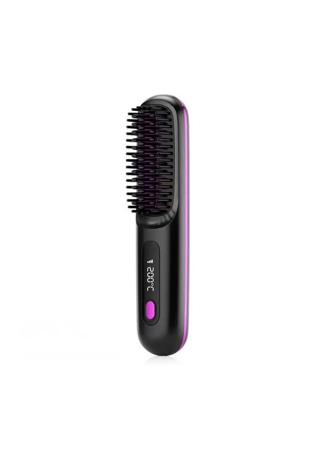 New Multi-Functional Straightening Comb with LCD Screen Ceramic-Heated Mini Straightening Comb Ultra-Portable - Image 1