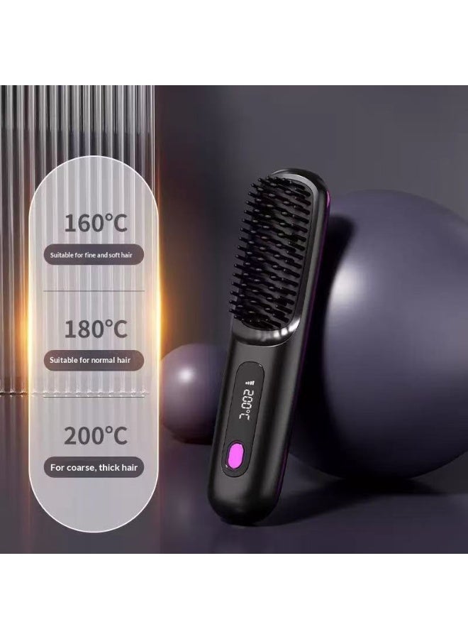 New Multi-Functional Straightening Comb with LCD Screen Ceramic-Heated Mini Straightening Comb Ultra-Portable - Image 3