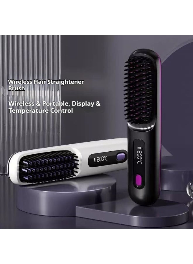 New Multi-Functional Straightening Comb with LCD Screen Ceramic-Heated Mini Straightening Comb Ultra-Portable - Image 4
