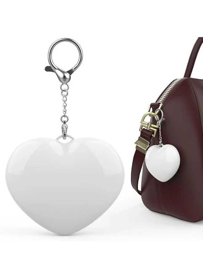ثوجفيت إضاءة حقيبة يد  على شكل قلب - سلسلة مفاتيح محمولة تعمل باللمس - سحر متوهج قابل لإعادة الشحن عبر  للحقائب وحقائب الظهر - أبيض