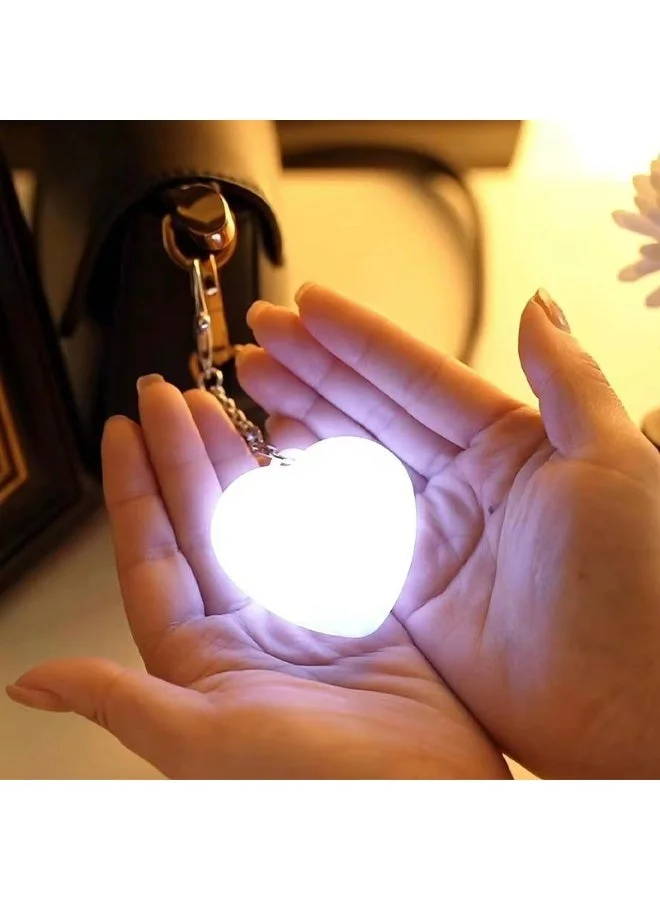 THUGFIT  THUGFIT Heart Shaped LED Purse Light Keychain - Smart Automatic Handbag Light for Women, Stylish Night Finder Glow Bag Charm for Tote, Backpack & Crossbody Bags (White) for Women | Best Price UAE