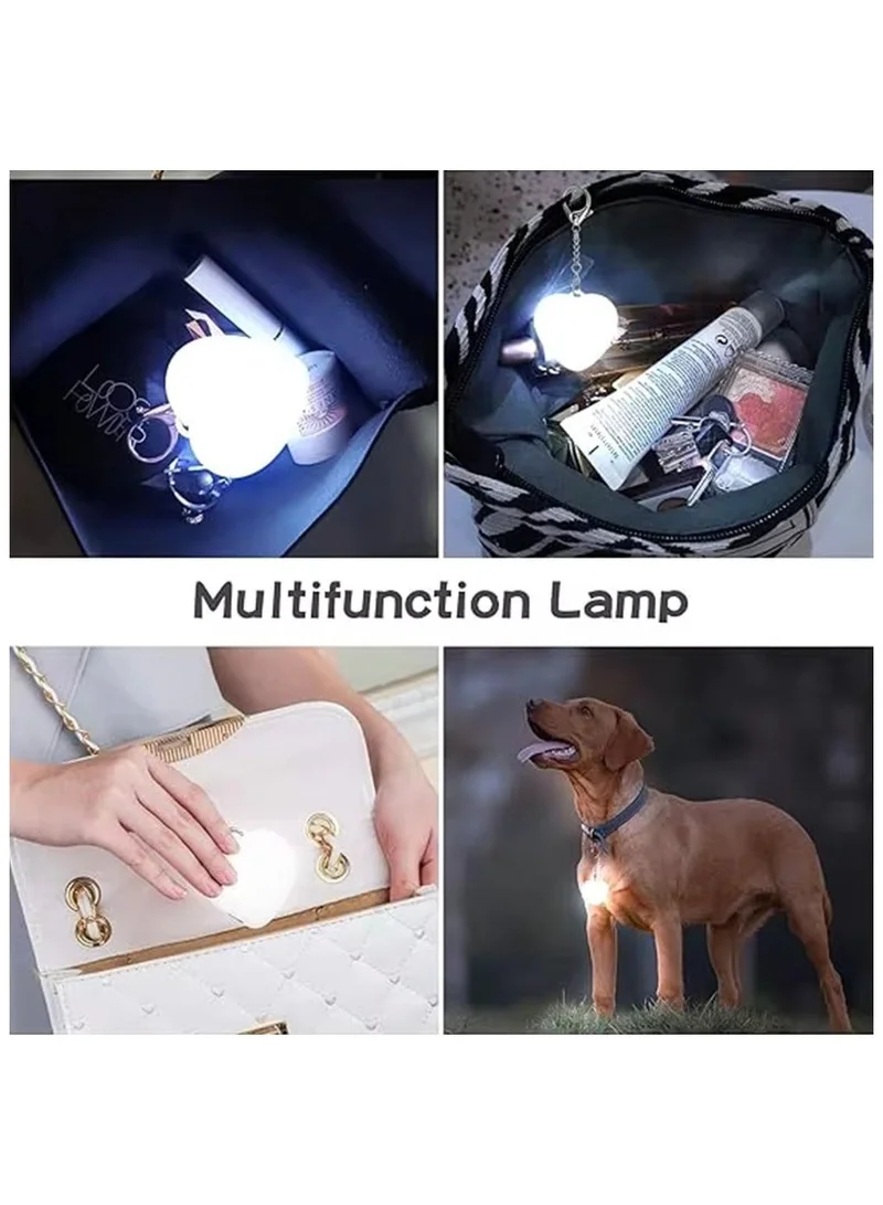 THUGFIT Heart Shaped LED Purse Light Keychain - Smart Automatic Handbag Light for Women, Stylish Night Finder Glow Bag Charm for Tote, Backpack & Crossbody Bags (White)