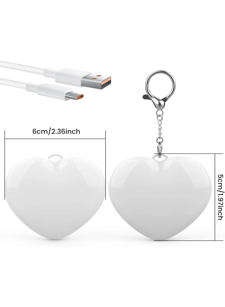 THUGFIT  THUGFIT Heart Shaped LED Purse Light Keychain - Smart Automatic Handbag Light for Women, Stylish Night Finder Glow Bag Charm for Tote, Backpack & Crossbody Bags (White) for Women | Best Price UAE