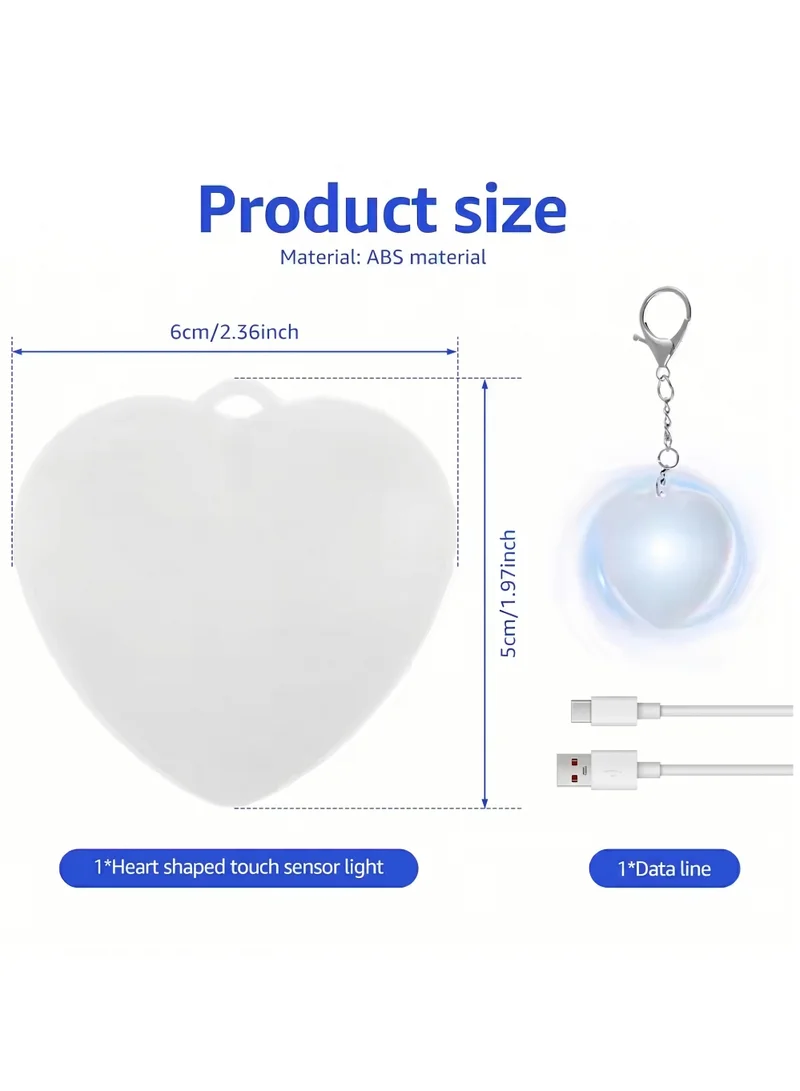 THUGFIT  THUGFIT Heart Shaped LED Purse Light Keychain - Smart Automatic Handbag Light for Women, Stylish Night Finder Glow Bag Charm for Tote, Backpack & Crossbody Bags (White) for Women | Best Price UAE