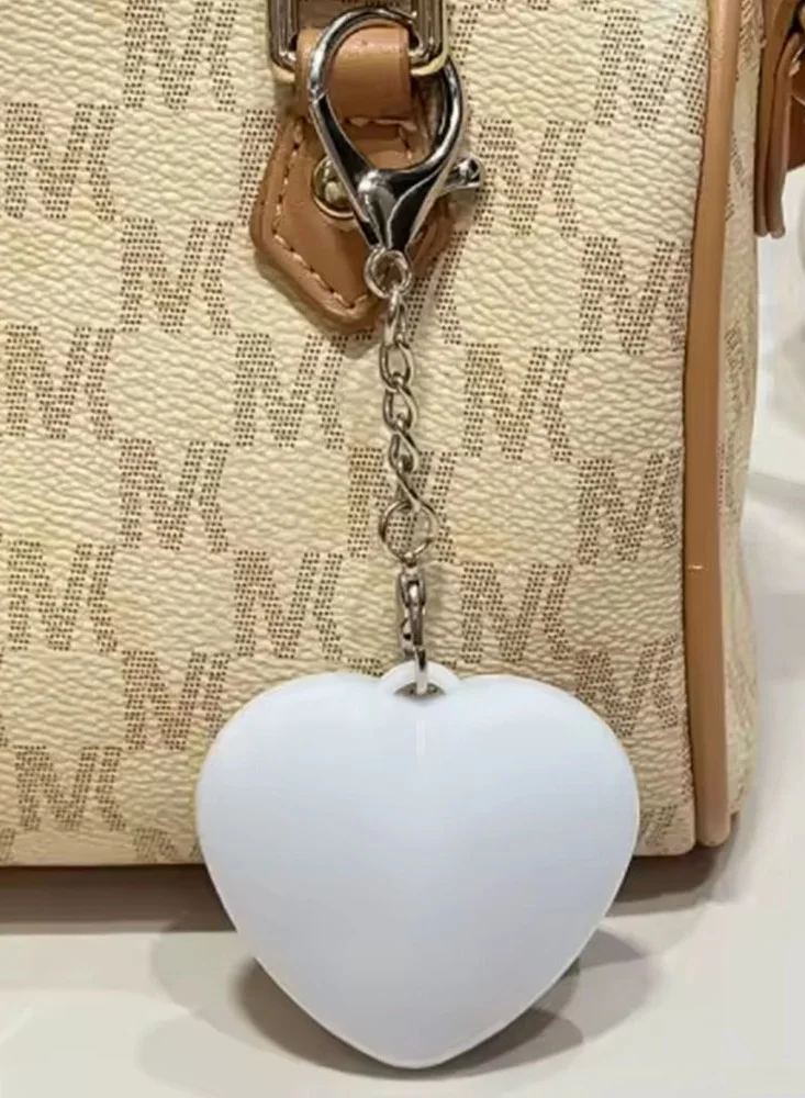 THUGFIT  THUGFIT Heart Shaped LED Purse Light Keychain - Smart Automatic Handbag Light for Women, Stylish Night Finder Glow Bag Charm for Tote, Backpack & Crossbody Bags (White) for Women | Best Price UAE