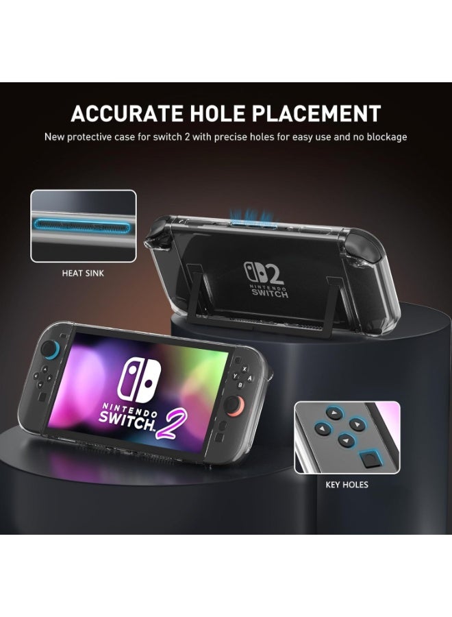Switch 2 Dockable Case, Clear Protective Cover Skin Compatible with Nintendo Switch 2 2025 Console, Transparent Hardshell Support Switch 2 Charging Dock - Image 3