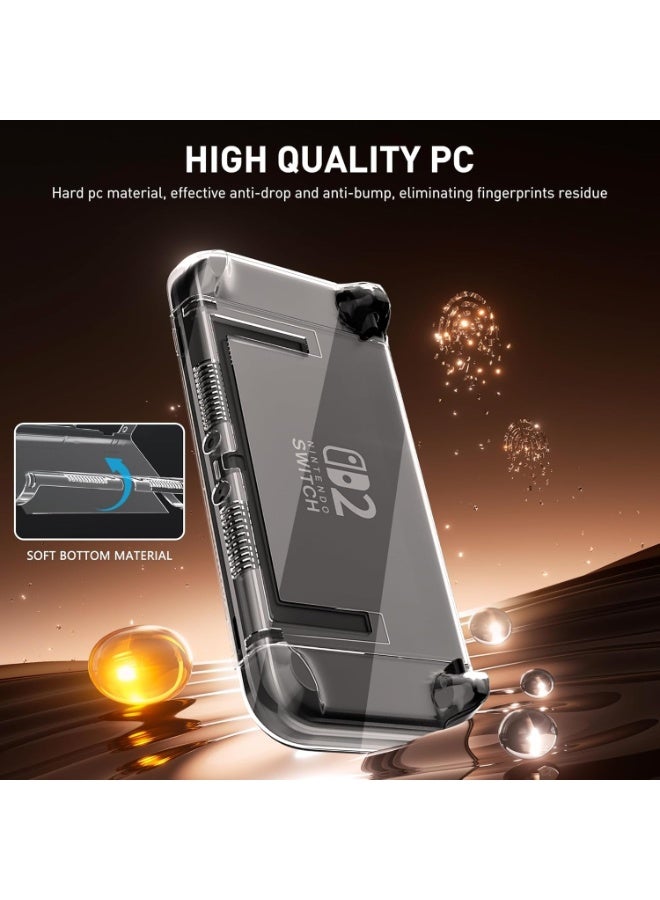 Switch 2 Dockable Case, Clear Protective Cover Skin Compatible with Nintendo Switch 2 2025 Console, Transparent Hardshell Support Switch 2 Charging Dock - Image 2