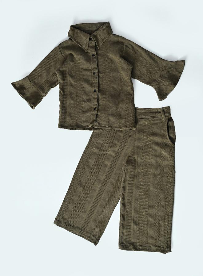 BELLA MODA Regular Fit Long Sleeves Shirt and Trousers Co-Ords Set - Image 5