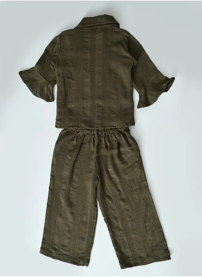 BELLA MODA Bella Moda Regular Fit Long Sleeves Shirt and Trousers Co-Ords Set