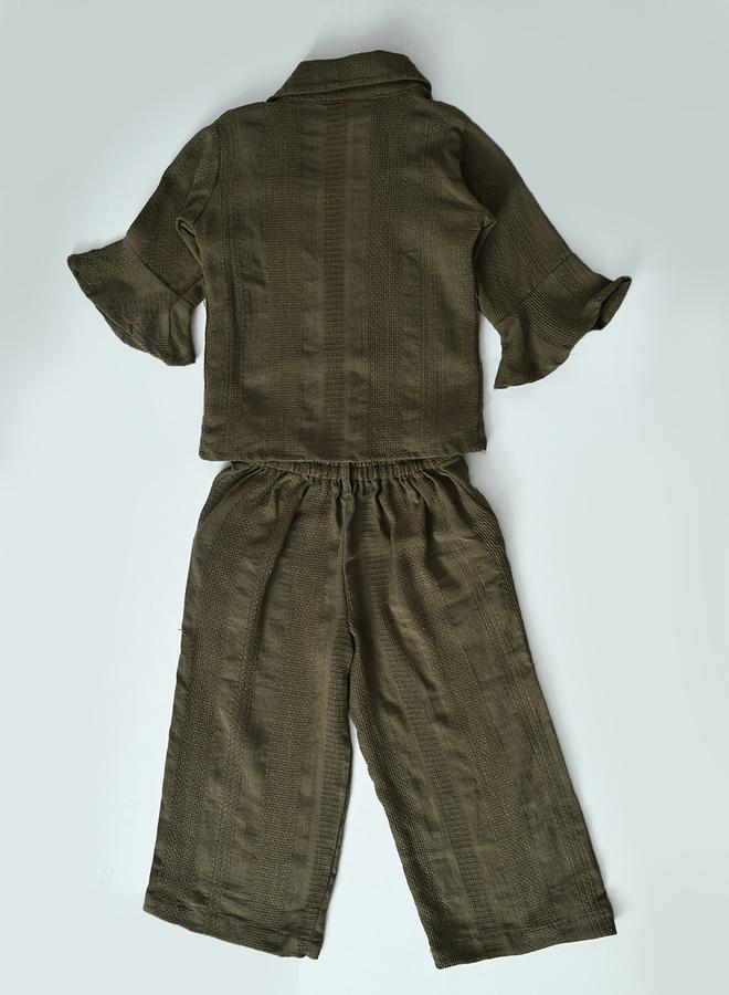 BELLA MODA Regular Fit Long Sleeves Shirt and Trousers Co-Ords Set - Image 2