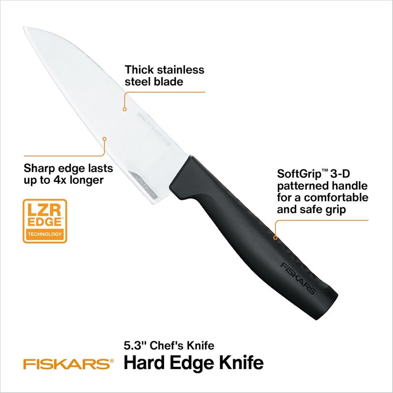 FISKARS Handle Plastic with Softgrip Blade Japanese Stainless Steel Hard Edge Small Cooks Knife 1051749 - Image 2