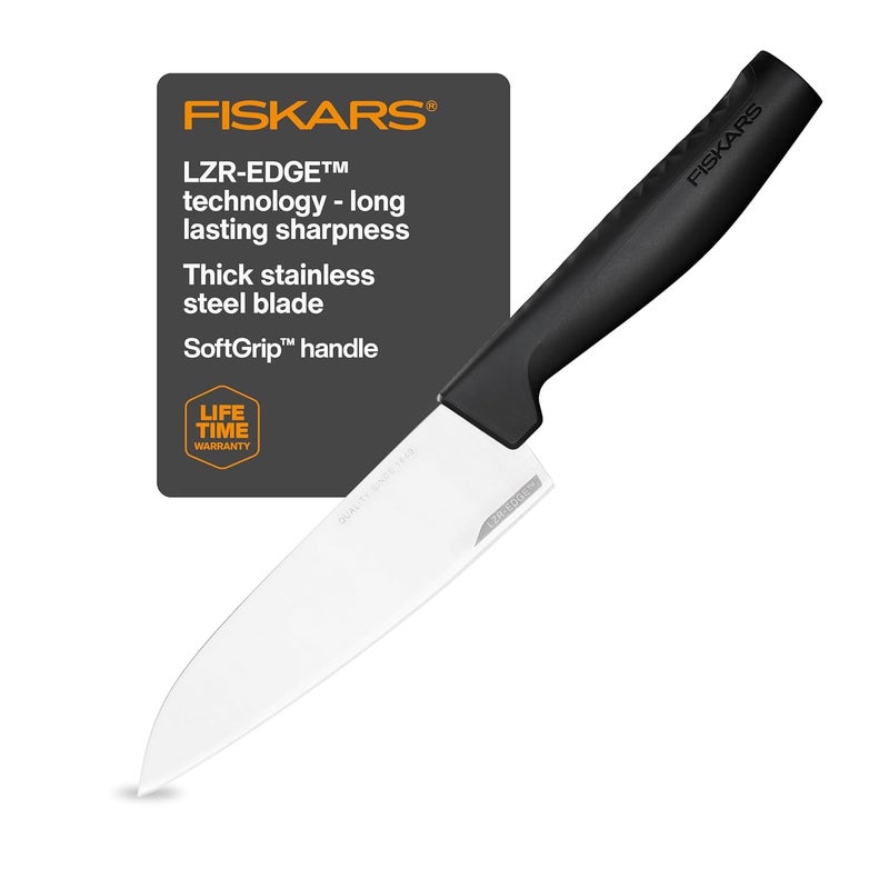 FISKARS Handle Plastic with Softgrip Blade Japanese Stainless Steel Hard Edge Small Cooks Knife 1051749 - Image 1