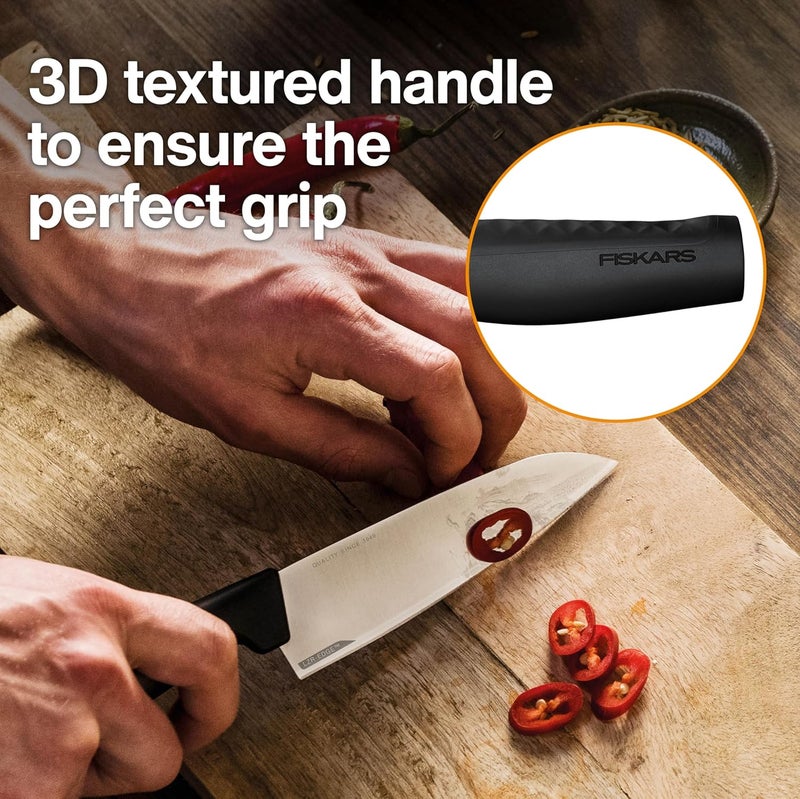 FISKARS Handle Plastic with Softgrip Blade Japanese Stainless Steel Hard Edge Small Cooks Knife 1051749 - Image 5