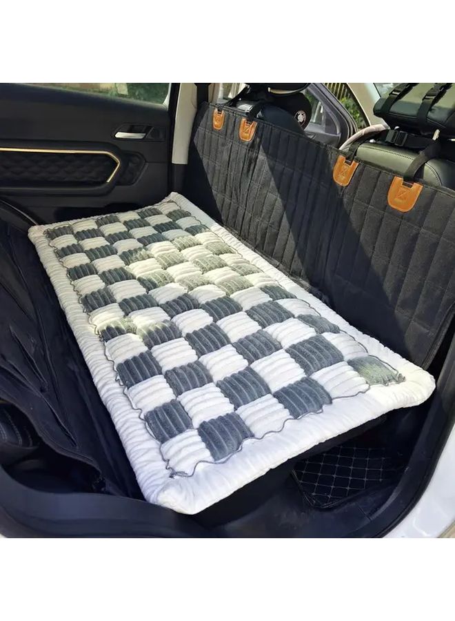 Grey Pet Car Seat Cover For Back Seat 60x130 Soft Non Slip Dog Travel Bed - Image 5