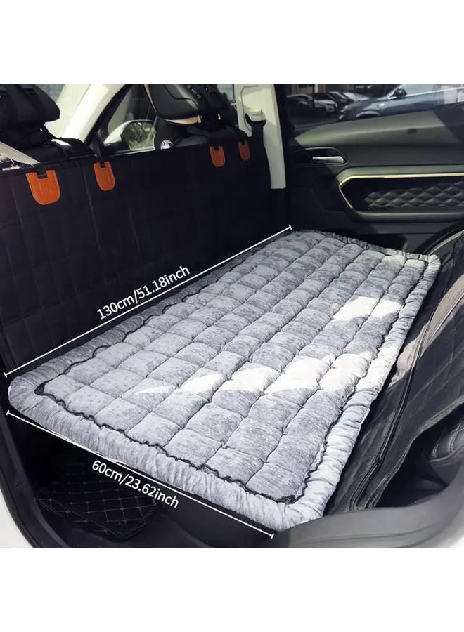 Grey Pet Car Seat Cover For Back Seat 60x130 Soft Non Slip Dog Travel Bed - Image 3