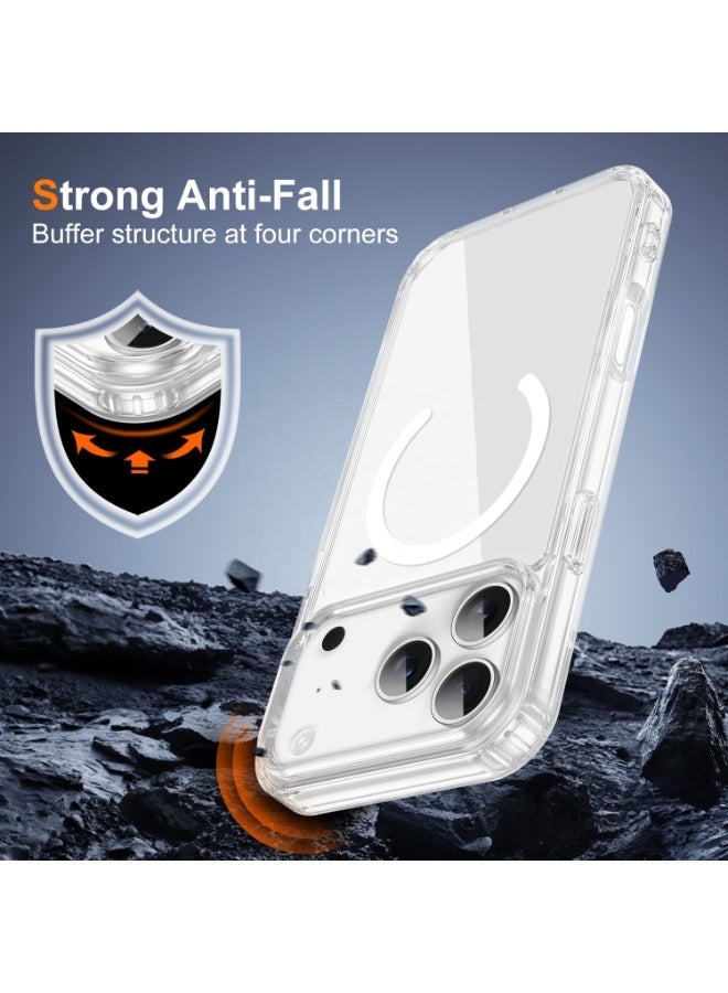 Raxoom iPhone 17 Pro Clear Shockproof Magnetic Case â€“ Transparent Acrylic TPU, Anti-Yellowing Cover for iPhone 17 Pro, Wireless Charging & MagSafe Compatible - Image 5