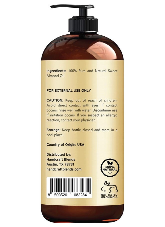 Sweet Almond Oil - 16 Fl Oz - 100% Pure And Natural - Premium Grade Oil For Skin And Hair - Carrier Oil - Hair And Body Oil - Massage Oil - Hexane-Free - pzsku/Z044386BB06709AAD7698Z/45/_/1734437551/0c02616d-128a-455a-9d98-3be618ed5731