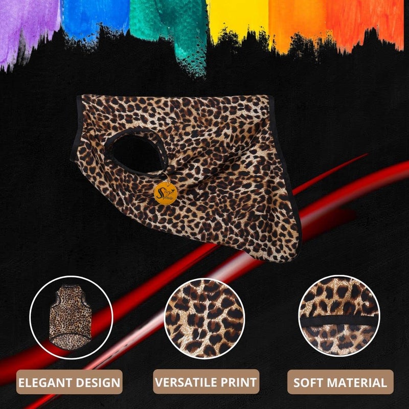 Sage Square Funky Soft Material Dog T-Shirt | Cool/Funky Print Pet | Soft Light Weight | Comfortable & Breathable Dog Clothing | Trendy Vest Outfit (XXXLarge - 30inches, Cheetah Print) - Image 3