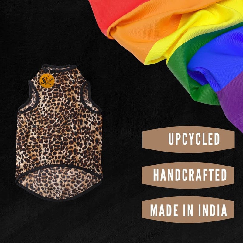 Sage Square Funky Soft Material Dog T-Shirt | Cool/Funky Print Pet | Soft Light Weight | Comfortable & Breathable Dog Clothing | Trendy Vest Outfit (XXXLarge - 30inches, Cheetah Print) - Image 4