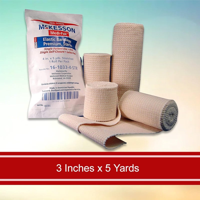 McKesson Elastic Bandages Sterile Hook and Loop Closure 3 in x 5 yd 1 Count 1 Pack - Image 4
