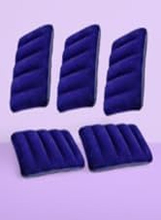 HONGID Inflatable Travel Pillow, Navy Blue PVC, Portable Camping Cushion, Lightweight Neck Support, Ribbed Design - Image 2