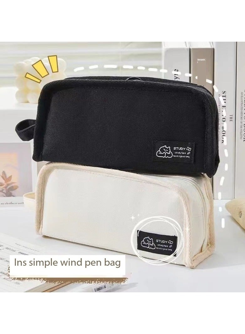 general INS Canvas Multifunctional Large Capacity Pencil Case - Image 3