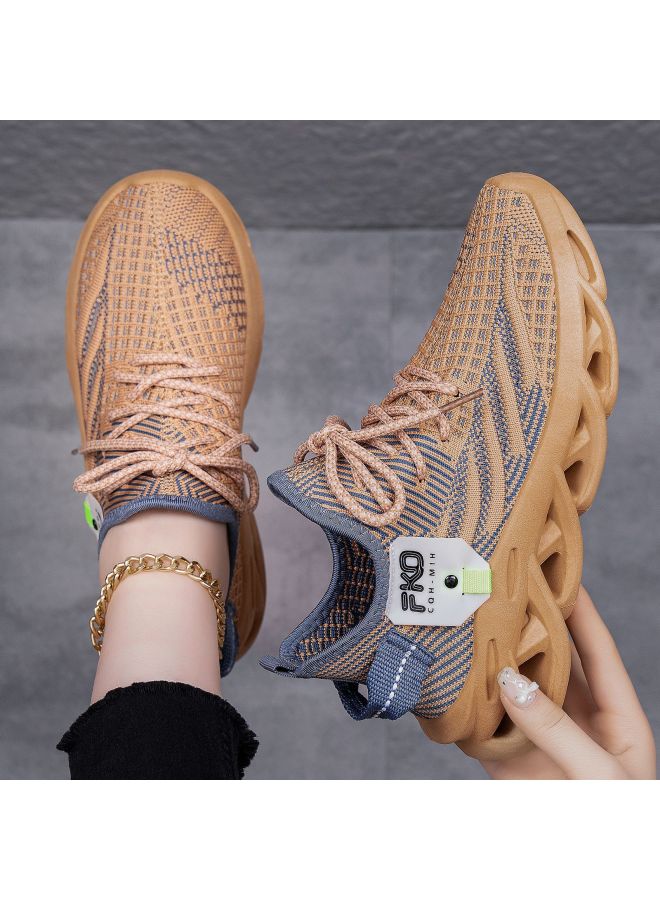 Women's Shoes Large Size 47 Knitted Casual Shoes Uni Sports Shoes Blade Twist Sole Yeezy Shoes
