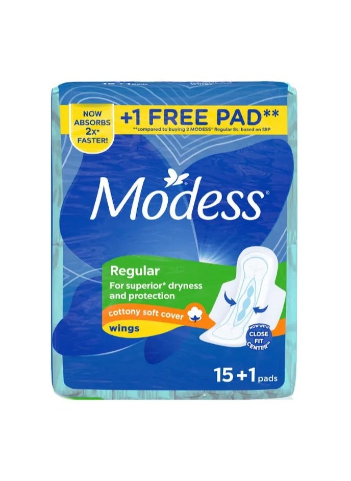 Modess - Cottony Soft Maxi with Wings Sanitary Napkins,16s - Image 1