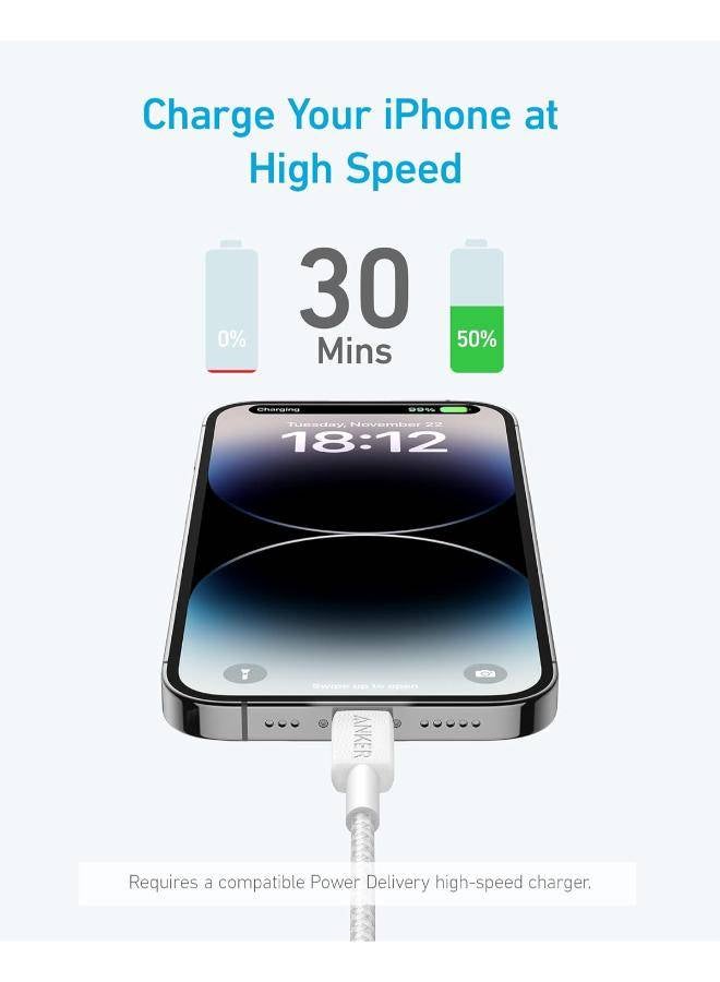 Anker 322 USB-C Lightning Cable [ 3 ft MFi Certified] Powerline II for iPhone 13, 13 Pro 12 Pro Max 12 11 X XS XR 8 Plus, AirPods Pro - Image 3