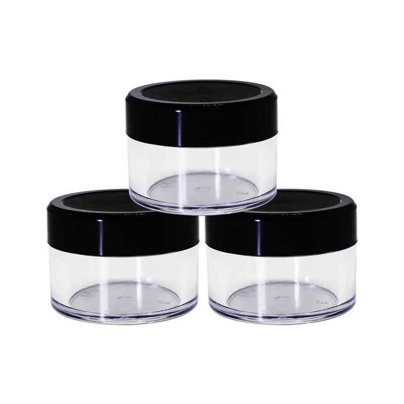 BHIndustry 15 Ml Acrylic Cosmetic Jars TransparentClear Set of 20 with Black Lid and Inner Lids  - Image 1