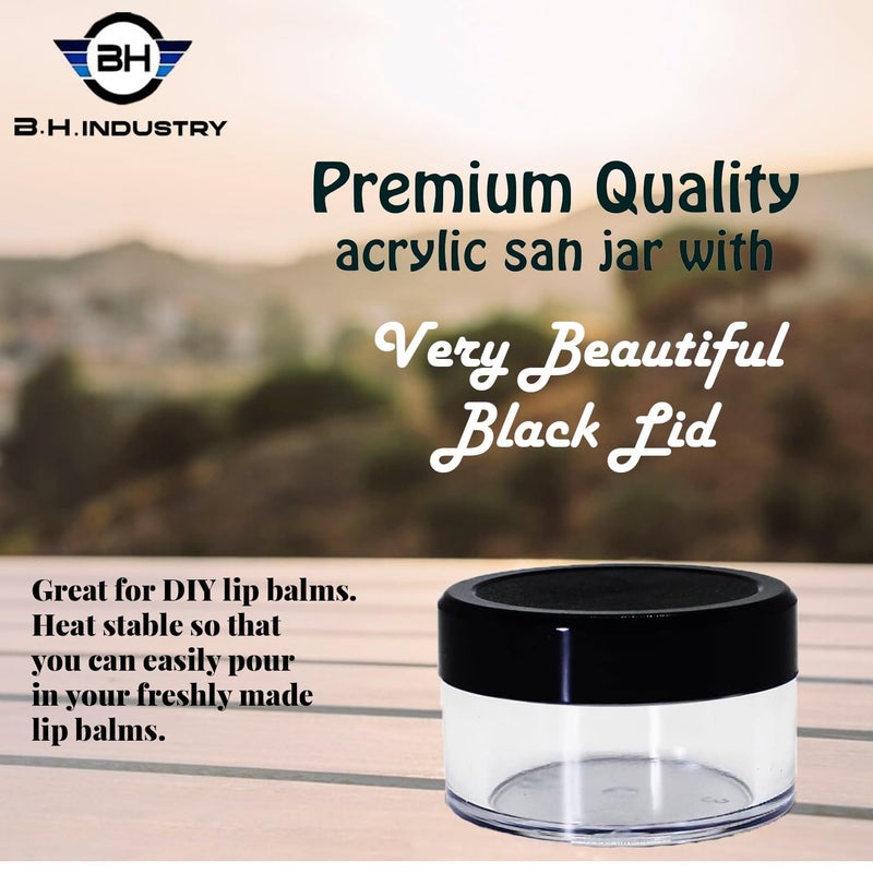 BHIndustry 15 Ml Acrylic Cosmetic Jars TransparentClear Set of 20 with Black Lid and Inner Lids  - Image 5