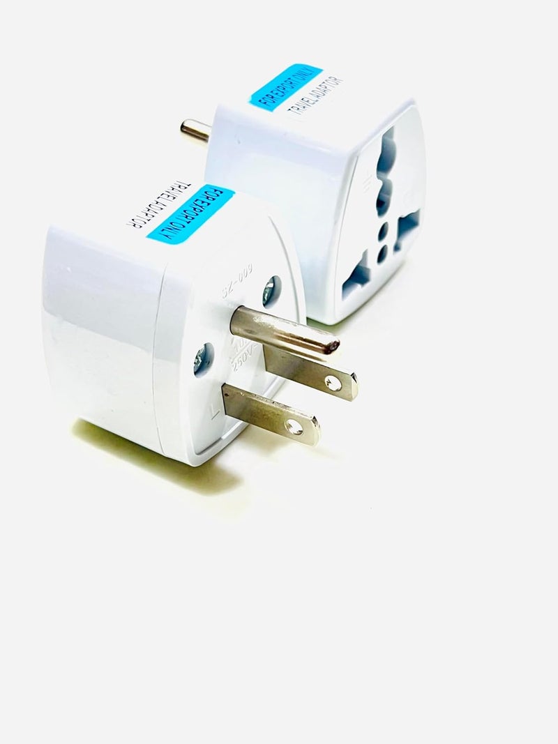 HR Electronics Species India to USA Converter Plug USA Japan Philippines Canada Travel Plug Adapter Type B Universal Travel Adapter CE Certified White 1Pack  - Image 1