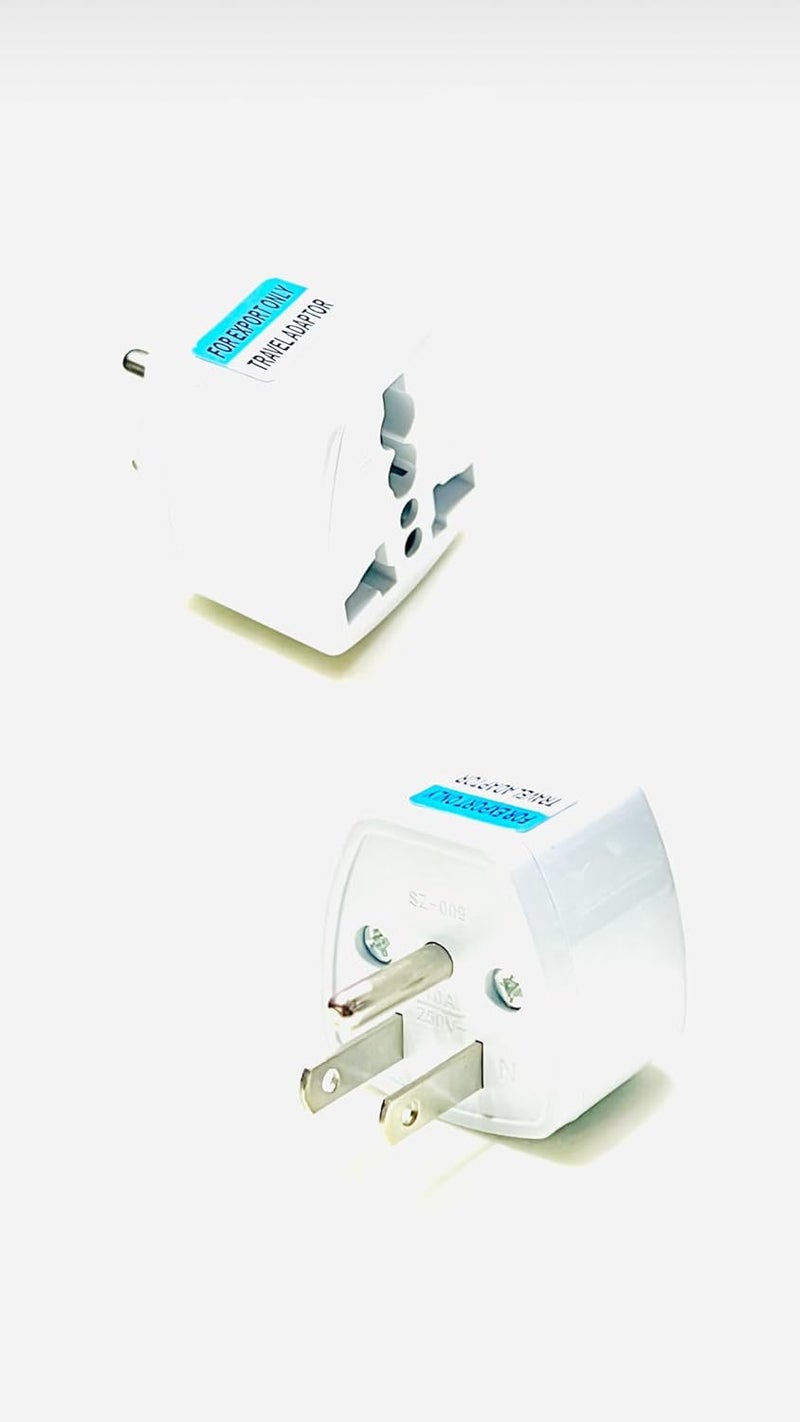 HR Electronics Species India to USA Converter Plug USA Japan Philippines Canada Travel Plug Adapter Type B Universal Travel Adapter CE Certified White 1Pack  - Image 2