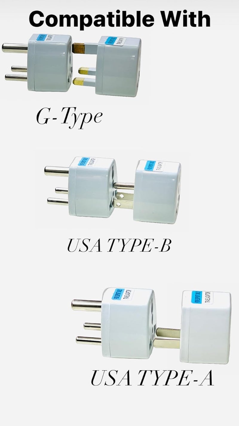 HR Electronics Species India to USA Converter Plug USA Japan Philippines Canada Travel Plug Adapter Type B Universal Travel Adapter CE Certified White 1Pack  - Image 3